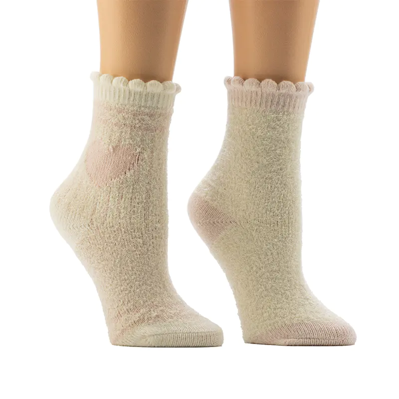 Calzini da casa accoglienti da donna con guardolo jacquard