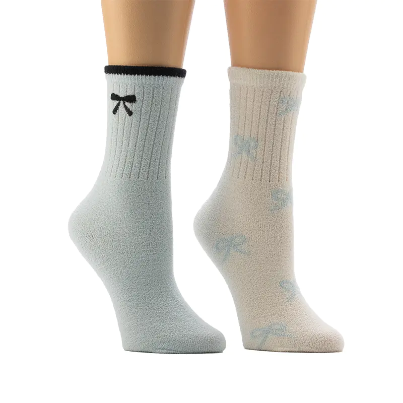 Calzini da donna Cosy Home con motivo floreale a forma di fiocco