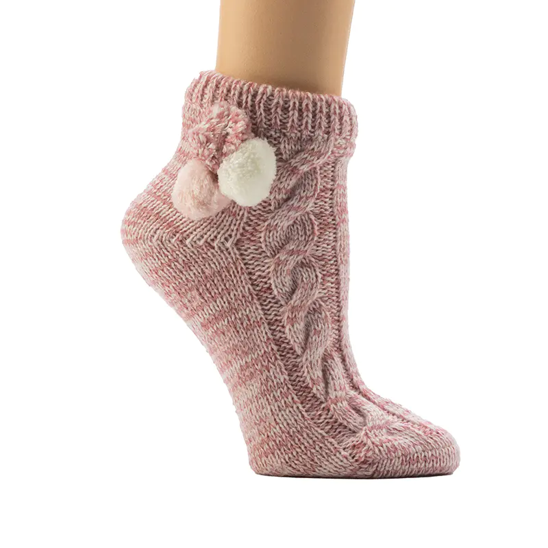 Calzini da pavimento intrecciati a 3 colori da donna