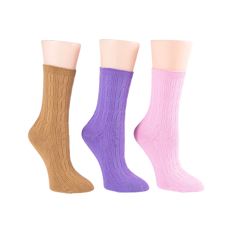 Calzini da donna in maglia a trecce