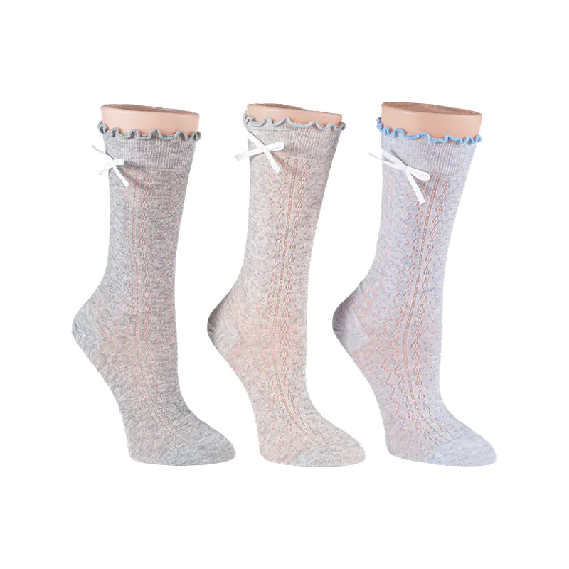 Calzini da donna con fiocco traforato